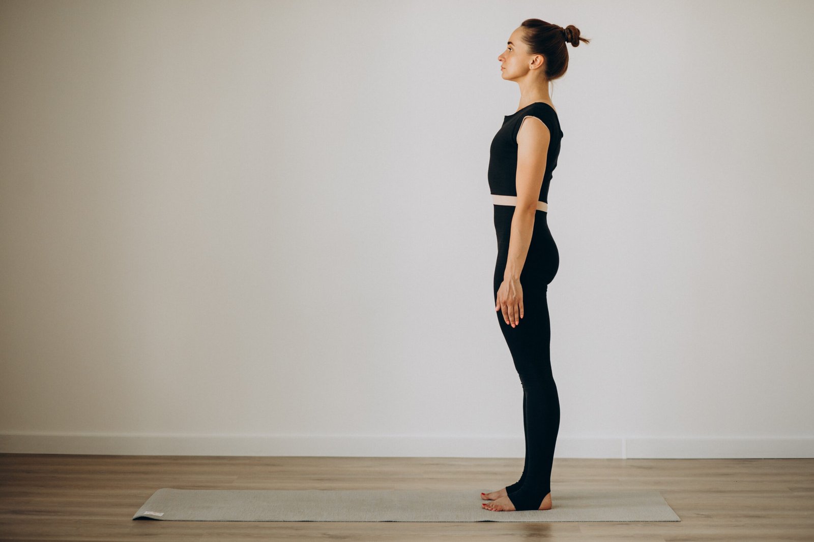 Woman Practice Pilates At Yoga Gym